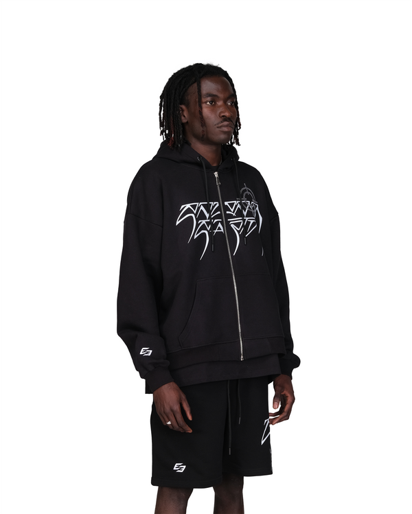 Space Logo zip hoodie - black