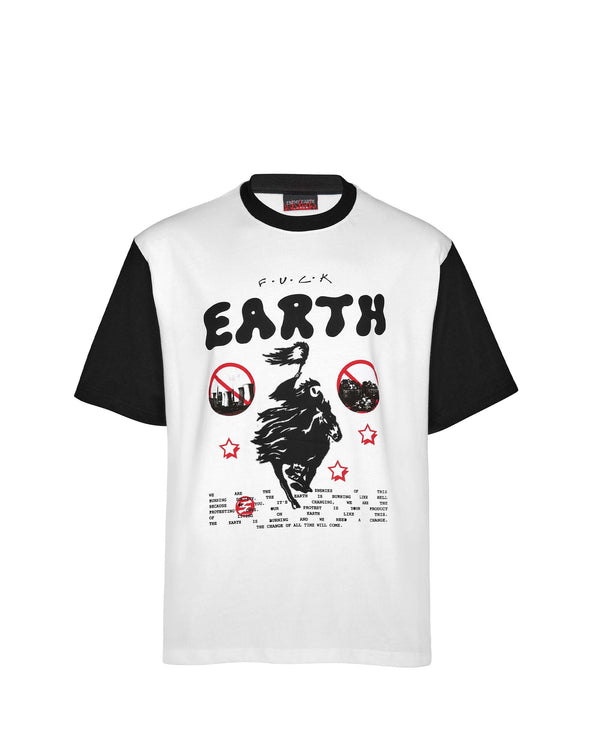 Fuck Earth Punk Tee - white/black